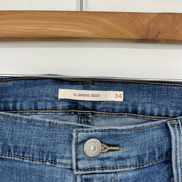 Levi's Jeans Women's 34 Blue Slimming Boot Medium Wash Stretch Cotton - Picture 5 of 12